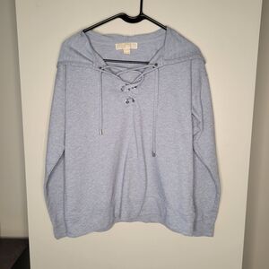 Michael Kors Light Blue Lace-Up Pullover Sweatshirt Women’s M (Minor Flaw)